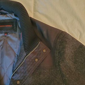 Banana Republic Men's Wool Winter Coat Jacket / LARGE / CHARCOAL - FREE SHIPPING